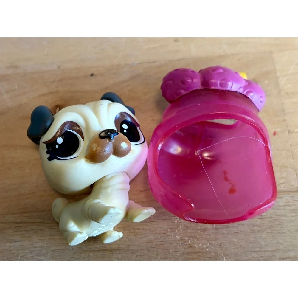 Vintage LPS Hungry Pets Fruit Smoothie Costume Lot - 4 Bobblehead Figures